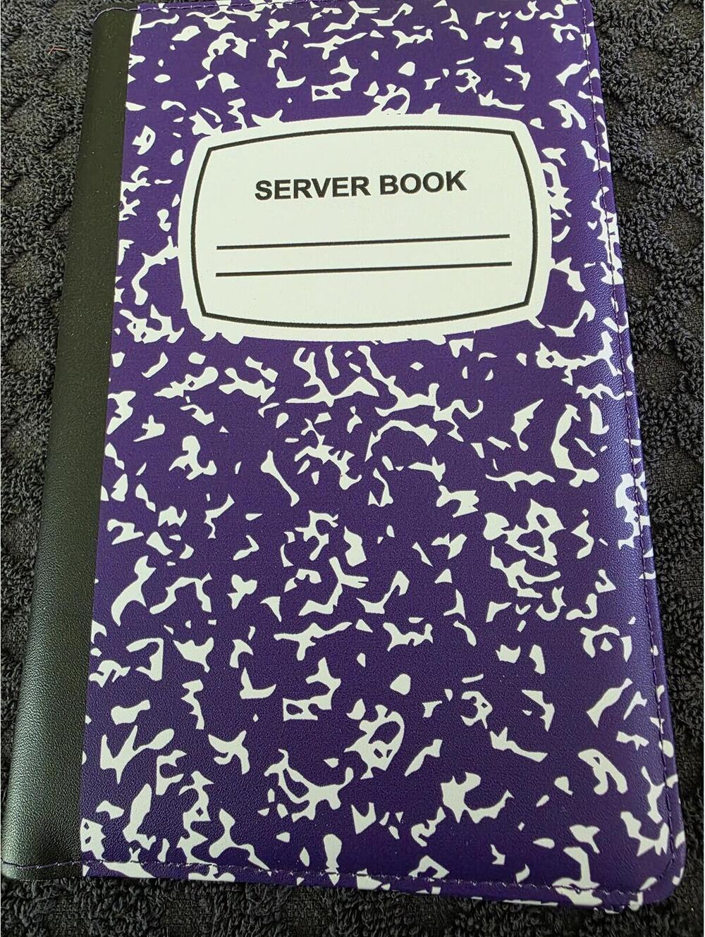 Purple Speckled Server Book Waitress Organizer Zipper Pocket Receipt Holder